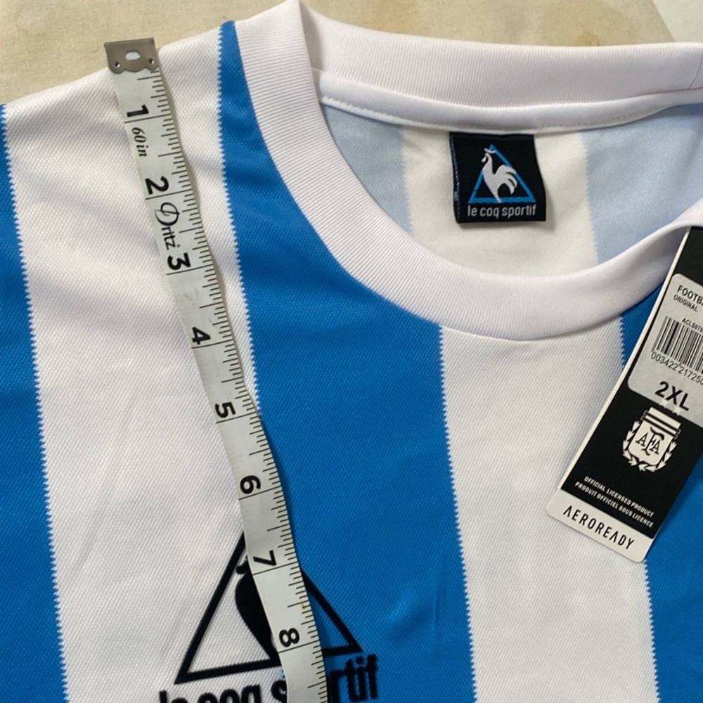 adidas Blue and White Striped Jersey - Picture 6 of 8